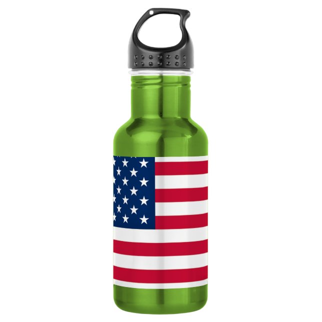 Bouteille D'eau Drapeau USA - États-Unis d'Amérique - Patriotique (Devant)