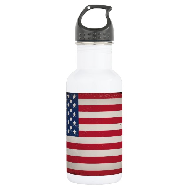 Bouteille D'eau Drapeau vintage des États-Unis (Devant)