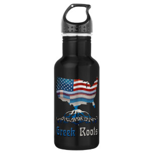 Bouteille D'eau Drapeaux américains grecs