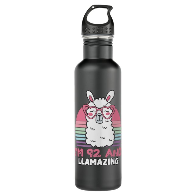 Bouteille D'eau Drôle Adorable Llama 92e Cadeau Anniversaire Pour  (Devant)