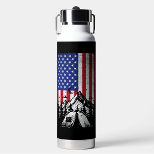 Bouteille D'eau Drôle Amusant Randonnée de camping Drapeau américa