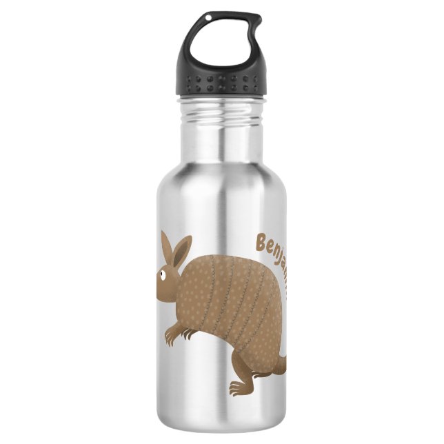 Bouteille D'eau Drôle armadillo joyeux dessin animé (Devant)