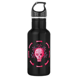 Bouteille D'eau Drôle Crâne rose Halloween Whimsigoth