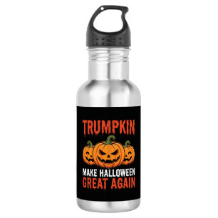 Bouteille D'eau Drôle de citrouille Trumpkin Halloween Parodie