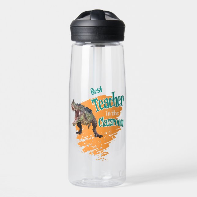 Bouteille D'eau Drôle de dinosaure Meilleur enseignant de la class (Avant)