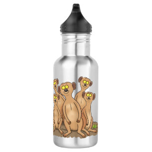 Bouteille D'eau Drôle dessin de la famille meerkat