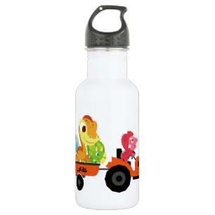 Bouteille D'eau Drôle dinosaure tracteur garçons école fête d'anni