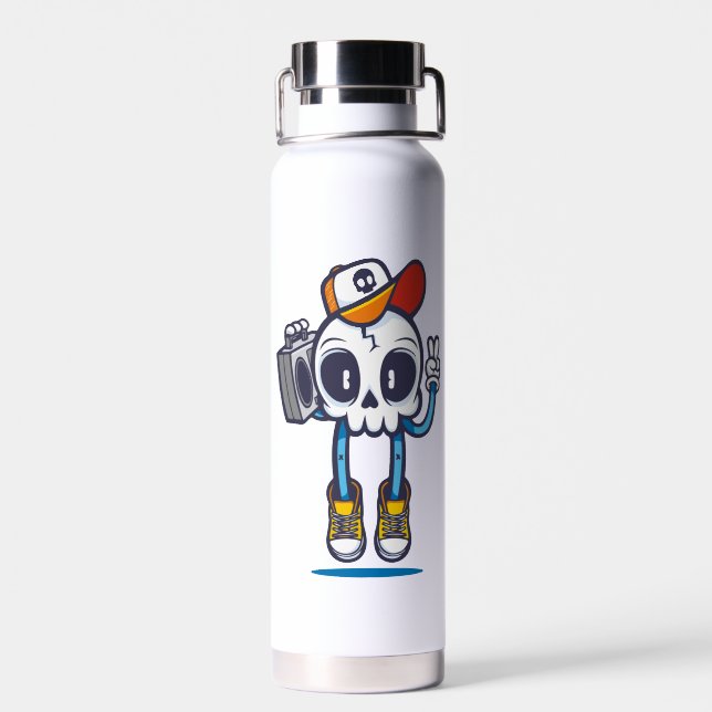 Bouteille D'eau Drôle Dj Skull (Arrière)