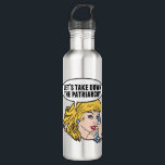 Bouteille D'eau Drôle féministe Pop Art Anti Patriarcat Rétro Femm<br><div class="desc">Supprimons le don du patriarcat. Un design féministe pop art rétro pour une femme forte et pro-choix qui vote pour le leadership féminin dans notre pays. Défendez-vous pour les droits des femmes et l'autonomisation des femmes avec ce dessin humoristique cool qui présente une jolie dirigeante blonde préparant une marche des...</div>