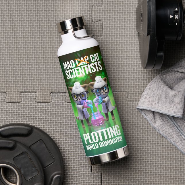 Bouteille D'eau Drôle scientifique de chat fou qui pillent la domi (Salle de sport)