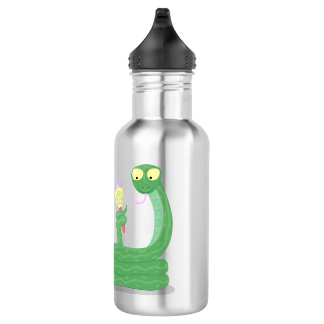 Bouteille D'eau Drôle serpent vert avec caricature maraca (Droite)