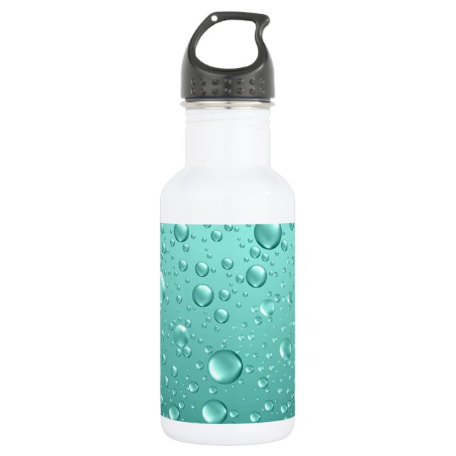 Bouteille D'eau Droplets d'eau verte turquoise (Devant)