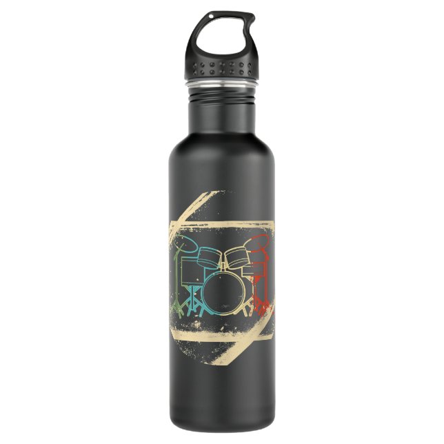 Bouteille D'eau Drum Drummer Musical Instruments Rock on Genre Mus (Devant)