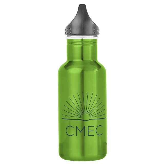 Bouteille d'eau du CMEC - 18 oz, vert avec logo de (Gauche)