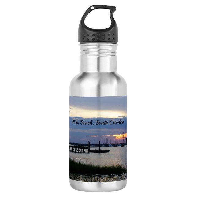 Bouteille d'eau du coucher de soleil du port de Fo (Devant)
