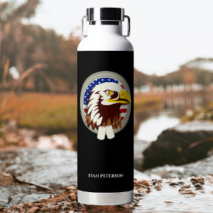 Bouteille D'eau Eagle Emblem USA Drapeau vertical
