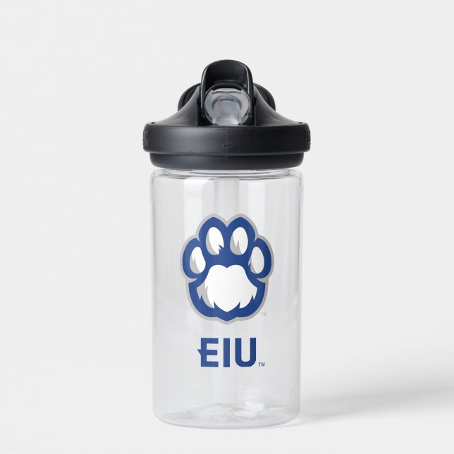 Bouteille D'eau Eastern Illinois Panthers Empreinte de patte & EIU (Avant)