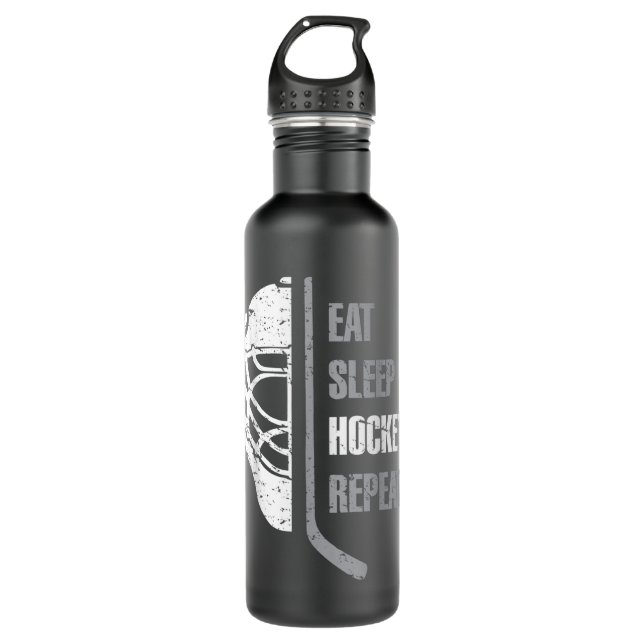 Bouteille D'eau Eat Sleep Hockey Repeat Christmas Pour les enfants (Devant)