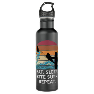 Bouteille D'eau Eat Sleep Kitesurf Repeat Retro Vintage Sunset Bea