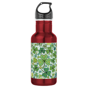 Bouteille D'eau Eau de sport Trèfle élégant bleu et vert Shamrock 