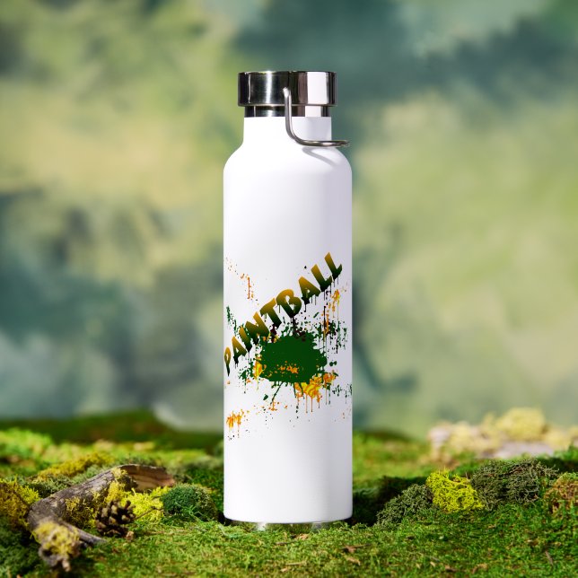 Bouteille d'eau éclaboussée de paintball (Extérieur (pivotée))