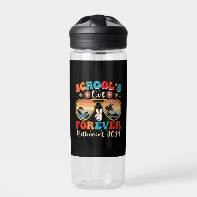 Bouteille D'eau Écoles Out Forever Retraité Enseignant Jour Dernie (Extérieur)
