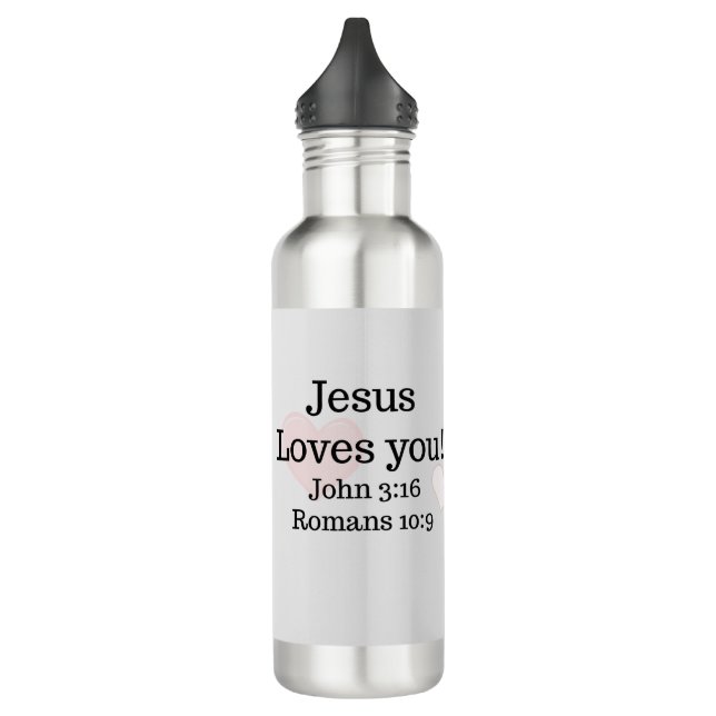 Bouteille D'eau Écriture Jésus Vous Aime (Gauche)