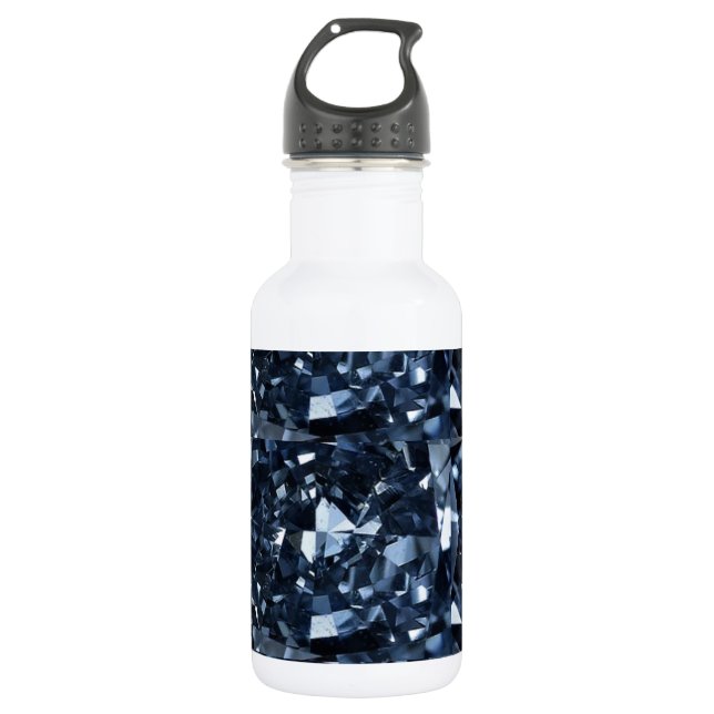 Bouteille D'eau Effet Diamant bleu profond (Devant)