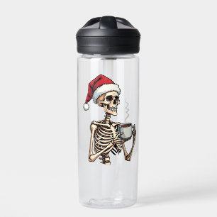 Bouteille D'eau Éffrayant Halloween Sipping Café Noël Père Noël
