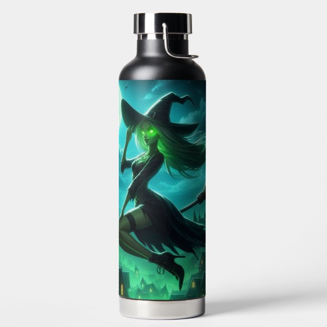 Bouteille D'eau Éffrayante verdure Halloween sorcière (Droite)