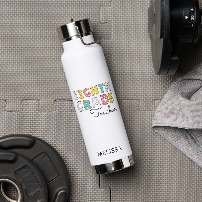 Bouteille D'eau Eighth Grade Teacher Back to School (Salle de sport (pivotée))