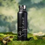 Bouteille D'eau Elegant Calligraphy Script Personalized Name<br><div class="desc">Elegant Calligraphy Script Personalized Name Water Bottle features your custom name in elegant calligraphy script. Perfect as personalized gifts for family and friends for Christmas and birthdays or as favors for weddings and events. Add a personalized touch to custom corporate gifts and more. Designed by ©2025 Evco Studio www.zazzle.com/store/evcostudio</div>