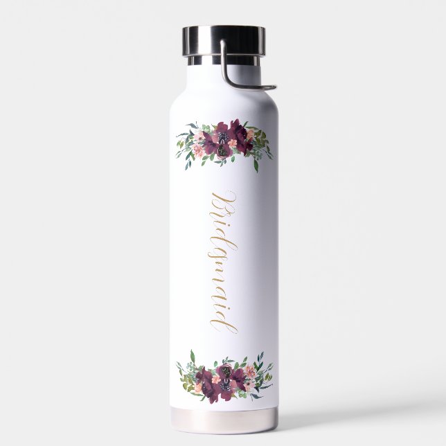 Bouteille D'eau Elégant Floral Personnalisé Bridesmaid Proposition (Gauche)