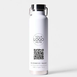 Bouteille D'eau Élégant logo d'entreprise QR Code Employés personn