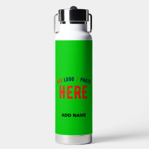 BOUTEILLE D'EAU ÉLÉGANT MODERNE PERSONNALISÉ LIME VERT VÉRIFIÉ MAR
