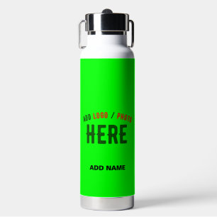 BOUTEILLE D'EAU ÉLÉGANT NÉON VERT PERSONNALISÉ MODERNE MARQUE VERI