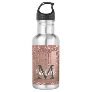 Bouteille D'eau Élégant Rose Gold Parties scintillant Drivers Mono