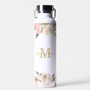 Bouteille D'eau Elégant rose rose rose rose Peony Floral Personnal