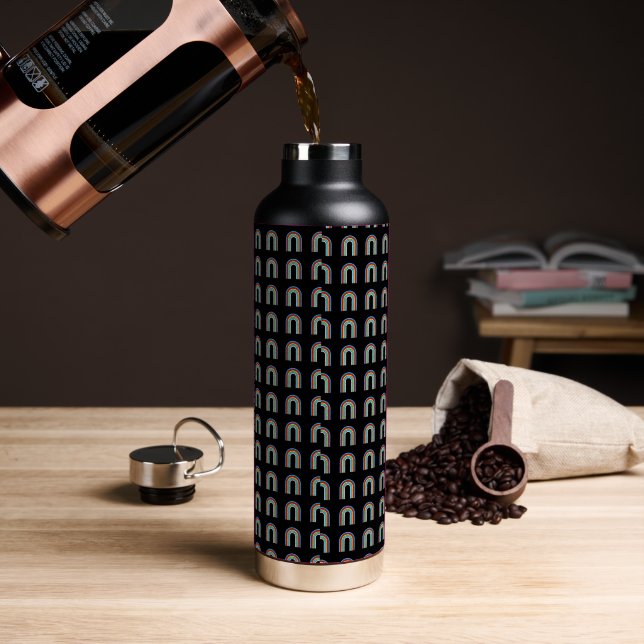 Bouteille D'eau Élégante Boho Eté Femme Arc-en-ciel (Café)