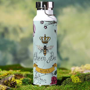 Bouteille D'eau Elégante Monnaie Florale Queen Bee