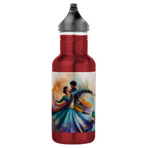 Bouteille D'eau ✨Élégante œuvre d'art aquarelle de danse Kathak en
