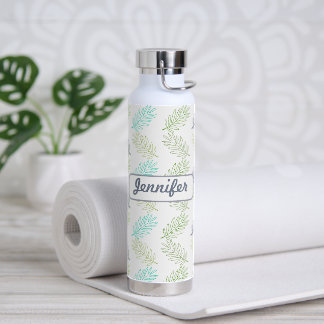 Bouteille D'eau Élégante verdure Botanique Tropical Feuille Motif