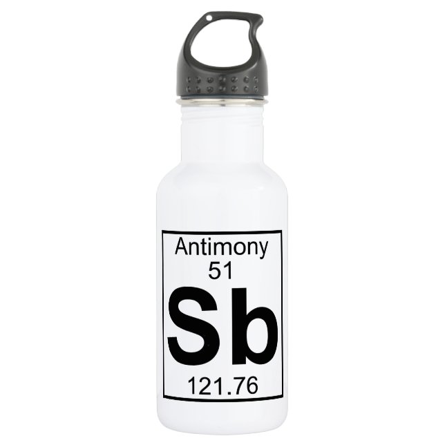 Bouteille D'eau Élément 051 - Sb - antimoine (plein) (Devant)