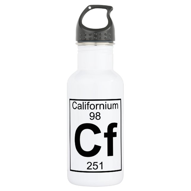 Bouteille D'eau Élément 098 - Cf - californium (plein) (Devant)