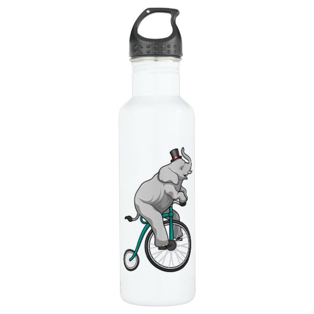 Bouteille D'eau Eléphant au cirque avec vélo (Devant)