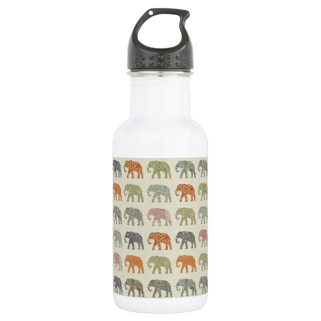 Bouteille D'eau Eléphant Coloré Animal Motif contemporain (Devant)