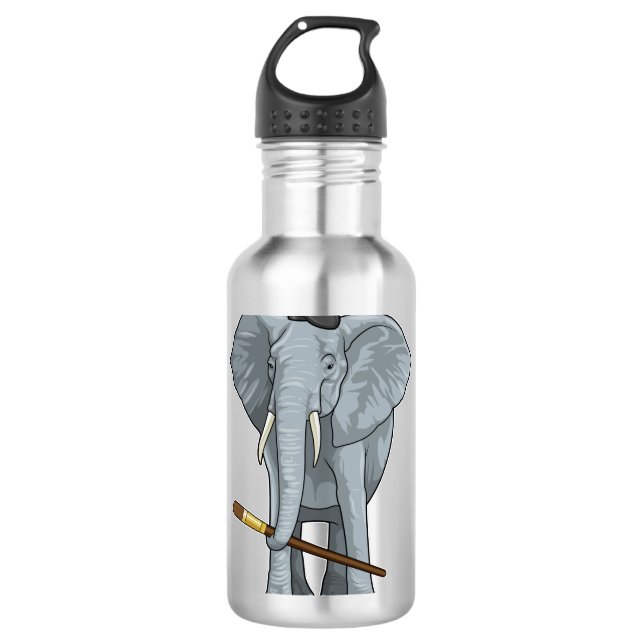 Bouteille D'eau Eléphant comme peintre avec pinceau (Devant)