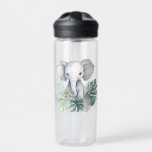 Bouteille D'eau Eléphant Neutre Met Premier Anniversaire<br><div class="desc">Neutral Cute Elephant Premier Anniversaire Merci dans des tons neutres parfait pour un garçon ou une fille</div>