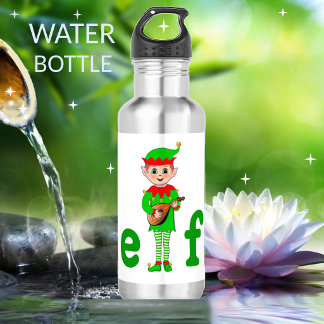 Bouteille D'eau Elfe Musical Moderne sur Fond Blanc