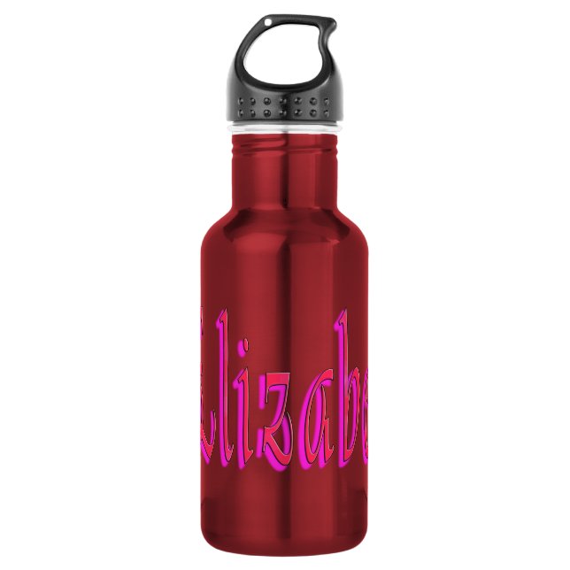Bouteille D'eau Elizabeth Girls Nom Logo, (Devant)